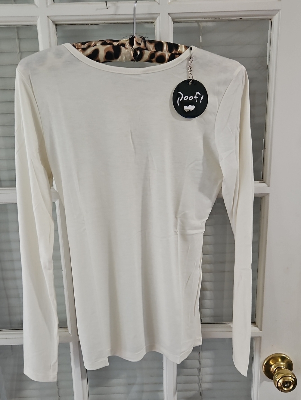 NWT POOF! Ivory Lace Long Sleeve Top. SZ M